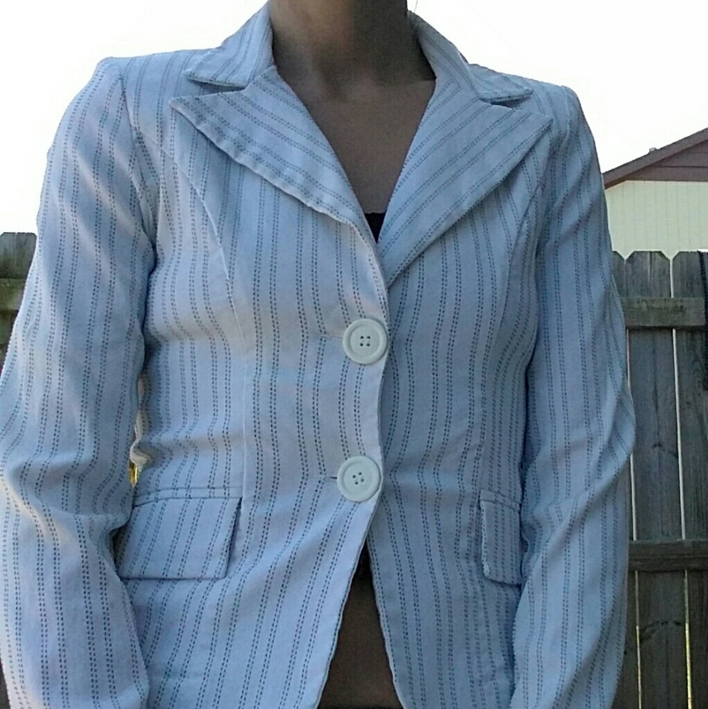 Pinstripe button up blazer